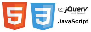 Logos of HTML5, CSS3, jQuery and JavaScript
